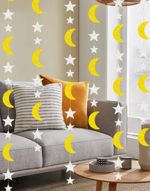 Moon & Star Hanging Garland Decoration - Image 6