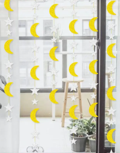 Moon & Star Hanging Garland Decoration - Image 4