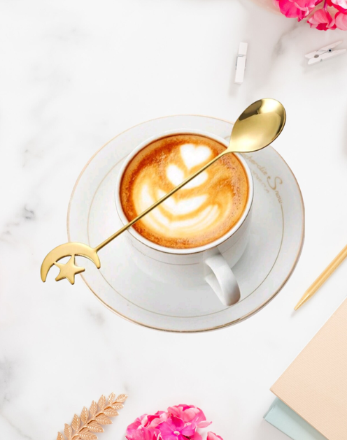 Gold Crescent Moon & Star Teaspoon - Image 3