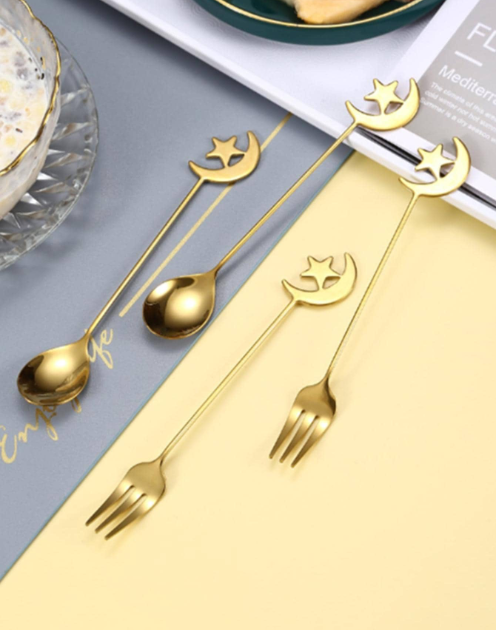 Gold Crescent Moon & Star Teaspoon - Image 5