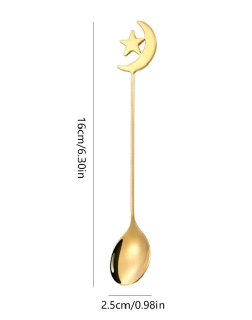 Gold Crescent Moon & Star Teaspoon - Image 6