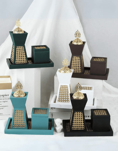 Rattan Style Bukhoor Burner Set - Image 2
