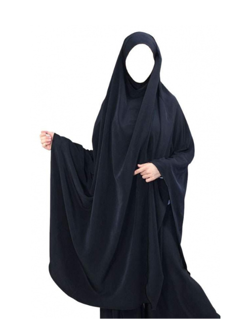 Long Length Black Khimar Burka - Image 3