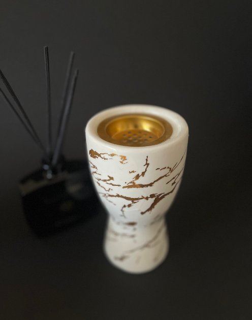 White Marble Bukhoor Burner - Image 2